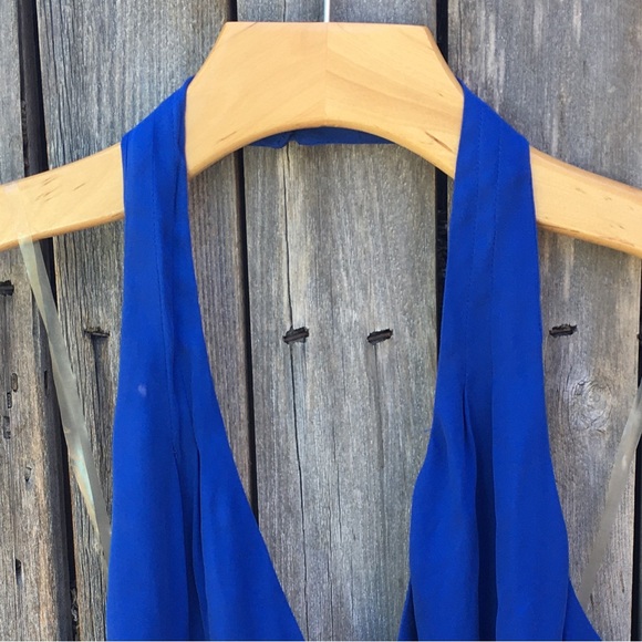 NWT Parker Wales Halter Top Silk Blue M - Picture 4 of 16